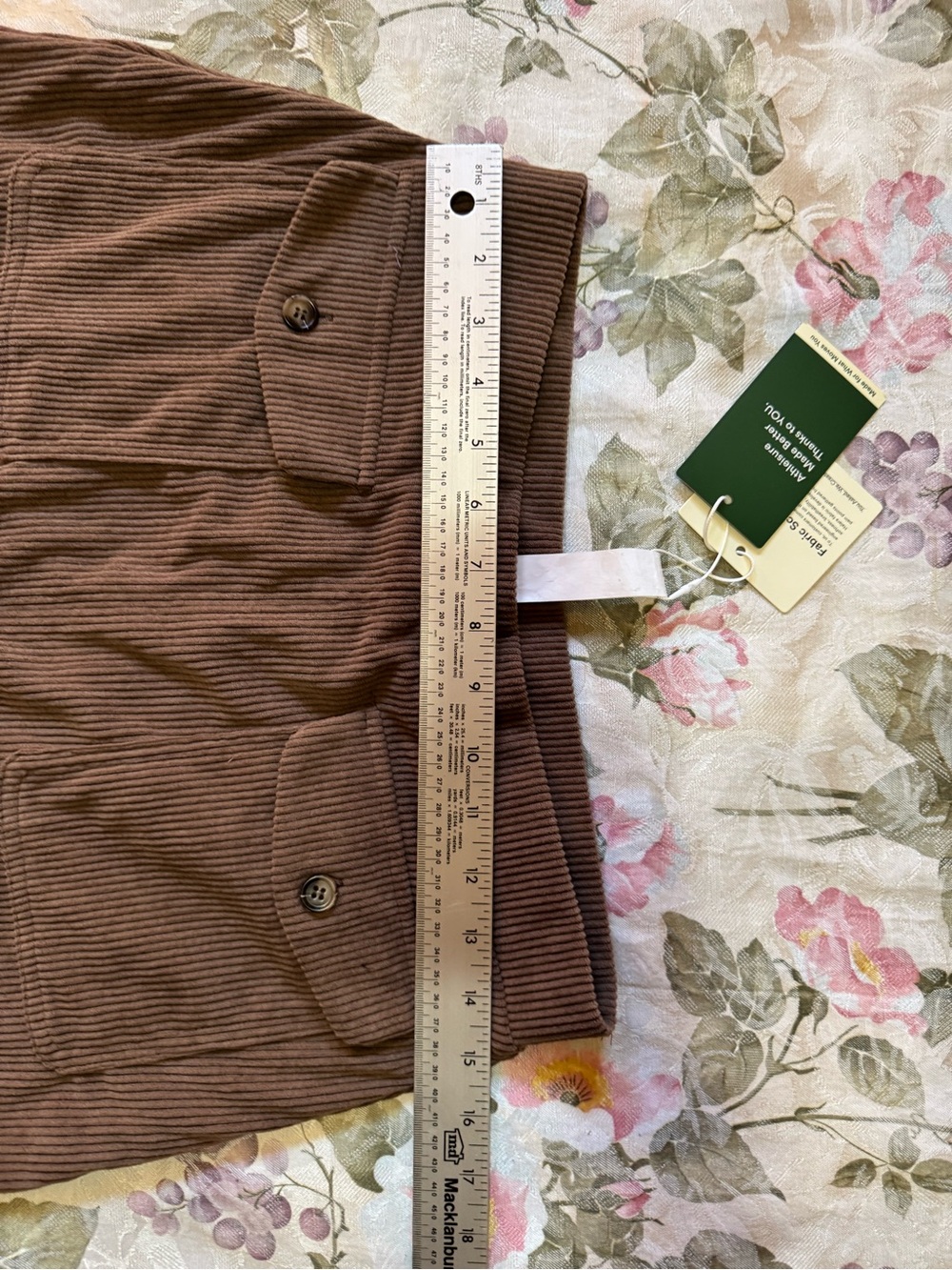 NWT Halara AuraCord Cloud Brown Corduroy Midi Skirt Women’s M Flap Pocket - Picture 5 of 6